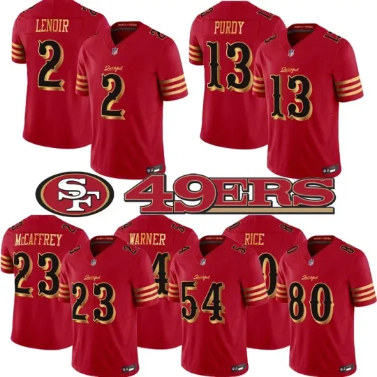 Discover Men's 49ers Red 2025 Rivalries Collection Game Player Jersey