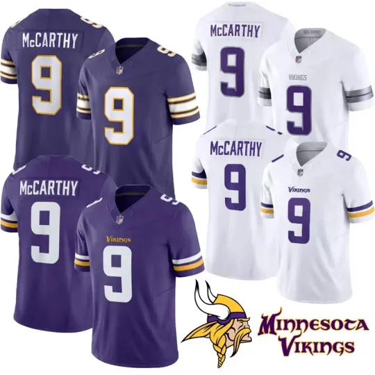 NWT Vikings #9 J.J. McCarthy Game Jersey