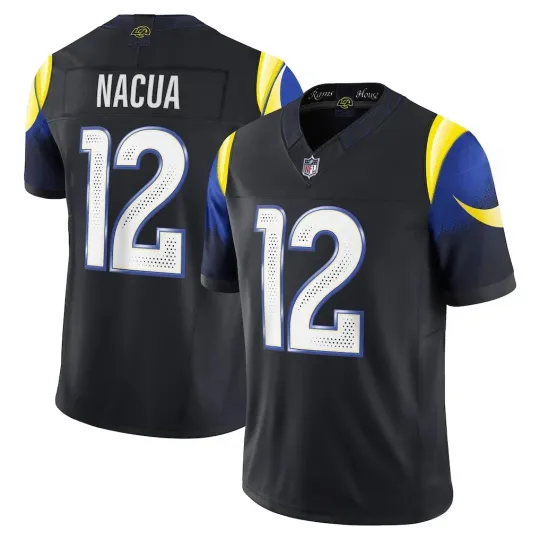 Discover Men's Rams #12 Puka Nacua Midnight Blue 2025 Rivalries Jersey