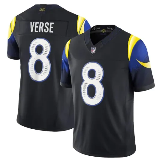 Discover Men's Rams #8 Jared Verse Midnight Blue Rivalries Jersey