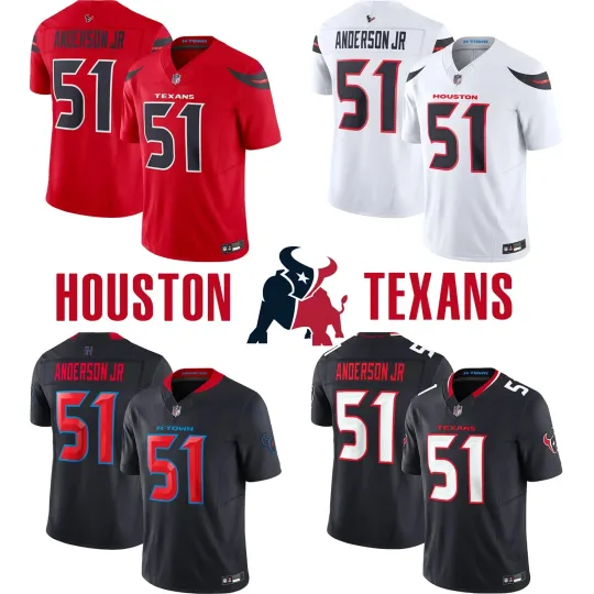 Discover Men's Texans #51 Will Anderson Jr. Red/Navy/White Jersey