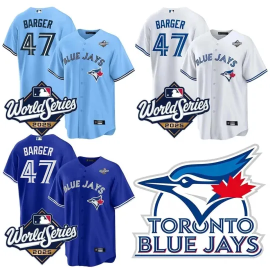 Discover NWT Men's Blue Jays #47Addison Barger 2025 World Series Stitched Jersey S-3XL