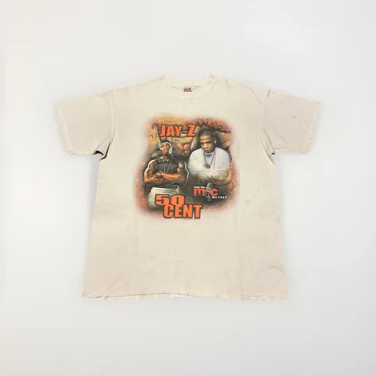 Discover Vintage 2003 50 Cent Jay Z Roc The Mic Tour T Shirt White Rap Tee Snoop Dog