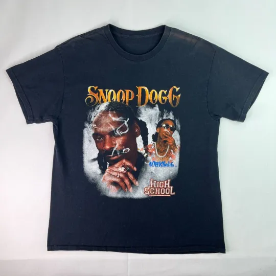 Snoop Dogg Wiz Khalifa High School Tour Rap Graphic T Shirt Mens