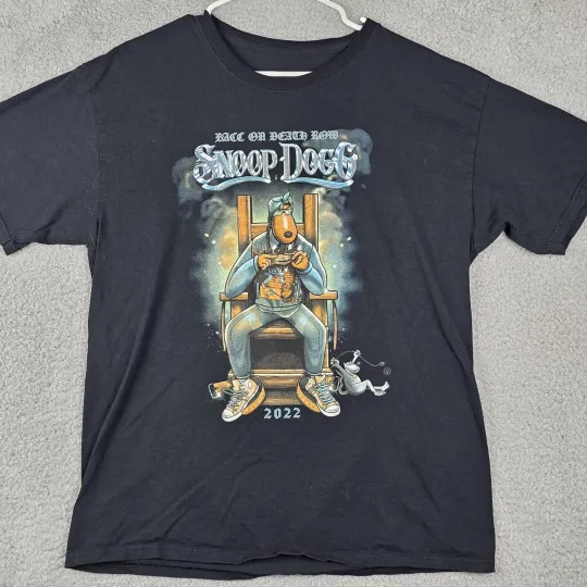 Discover Snoop Dogg Ice Cube Shirt Mens Medium Black 2022 Back On Death Row Tour Rap Tee