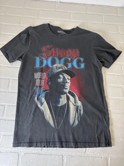 Snoop Dogg Shirt Mens Black 2007 World Tour Graphic Hip Hop Music Rap