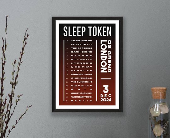 Discover Sleep Token UK Tour Setlist Poster