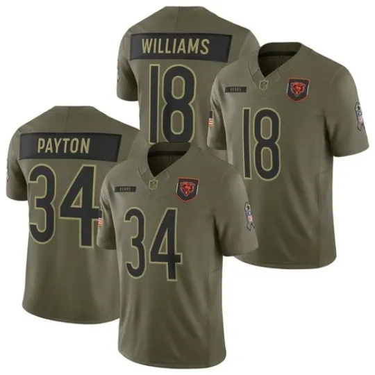 Discover NWT Men's Bears Olive 2025 Salute to Service Limited Stitched Jersey