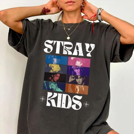 Discover Stray Kids Retro Shirt, Kpop Stray Kids Member Group Shirt, Kpop World Tour Shirt, Bang Chan, Changbin, Hyunjin, Han, Felix