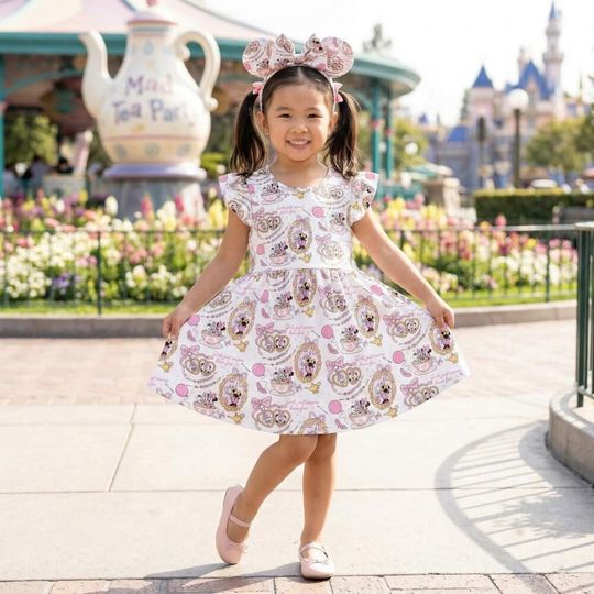 Discover Whimsical Minnie Daisy Ride Ruffle Dress, Girls Just Wanna Have Fun Tea Cups Outfit, Disney Birthday Girl Toddler Summer Vacation Skirt Gear