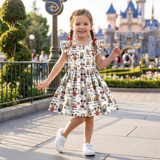 Girl Power Mickey Avengers Squad Ruffle Dress, Marvel Inspired Superhero Toddler Outfit, Disney Birthday Girl Summer Vacation Party Gear