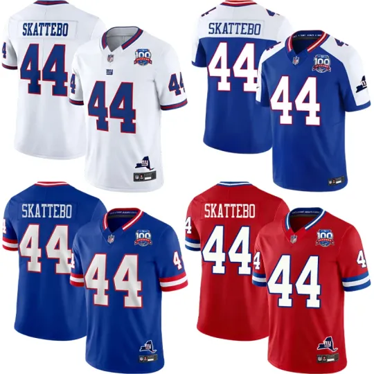 Discover Men's Giants #44 Cam Skattebo 100 Seasons Game Player Jersey