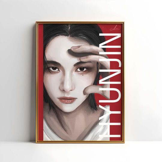 Discover Stray kids Hyunjin Poster,Kpop digital print,SKZ merch,printable Fan art