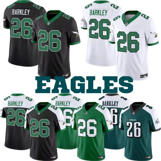 Discover 2025 Men's Eagles #26 Saquon Barkley Gratitude Edition Jersey