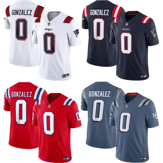 Discover 2025 Men's/Youth Patriots Christian Gonzalez #0 Rivalries Jersey