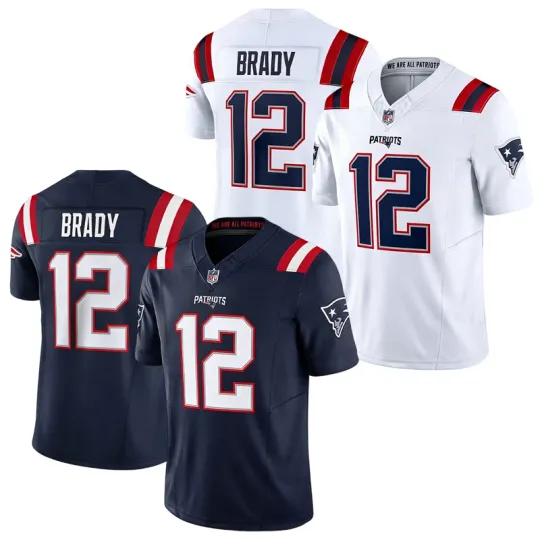 Men's/Youth Patriots #12 Tom Brady Navy/White Retired Player Jersey