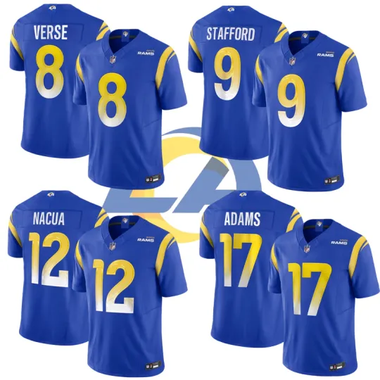 Discover Men's LA Rams 2025 Game Player Royal Jersey