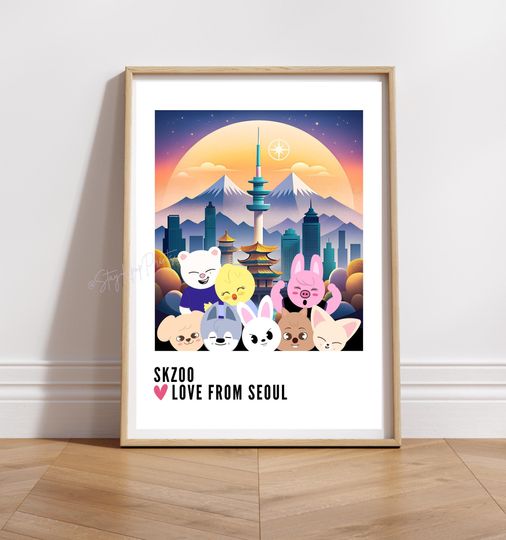 Discover Skzoo Stray Kids Print Digital Download, SKZ Poster Seoul, A4 and A5 Sizes Set, Kpop Decor, Korean Wall Art
