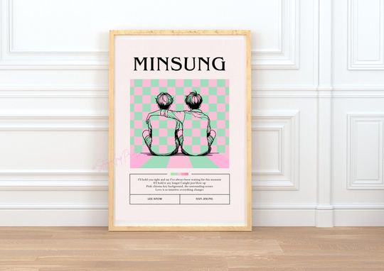 Discover Stray Kids Minsung Art Print Digital Download, SKZ Han and Lee Know Poster, A4 and A5 Sizes Set, Want So Bad, Kpop Wall Decor