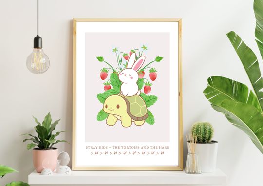 Discover Stray Kids Tortoise And The Hare Art Print Digital Download, SKZ Song Poster, A4 and A5 Size Set, Cute Kpop Decor