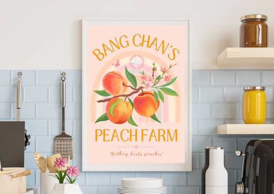 Discover SKZ Bang Chan Peaches Art, Digital Download, Stray Kids Bang Chan Poster, SKZ Meme, A4 and A5 Size Set, Kpop Printable