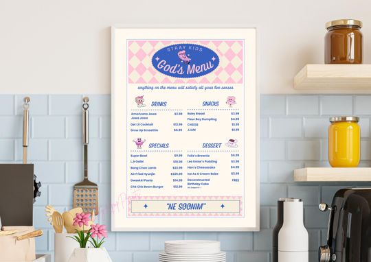 Discover Stray Kids God's Menu Poster Digital Download, SKZ Fan Art, Retro Kpop Print