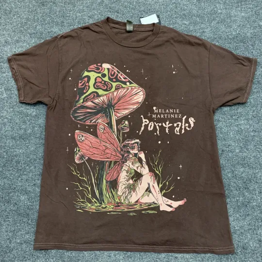 Discover Melanie Martinez Portals Shirt XL Brown Mushroom Fairy Rock T-Shirt New