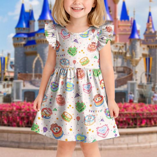 Toy Story Cake Sketch Ruffle Dress, Toy Story Woody Buzz Outfit, Birthday Party Princess Outfit