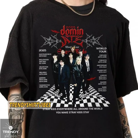Discover Stray Kids Tour 2025 Shirt, DominATE World Tour Tee with Dates T-Shirt