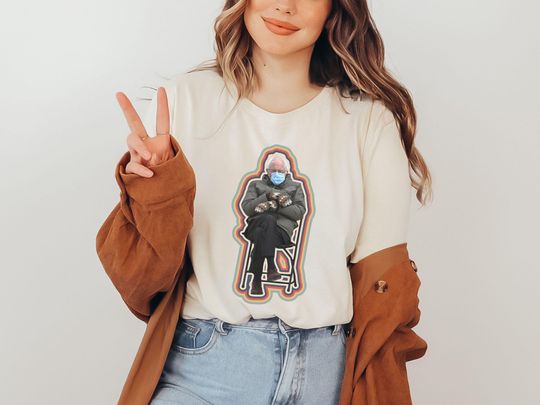 Discover Retro Bernie Sanders Mittens Meme Shirt, Anti Trump MAGA Fascism, Liberal Leftist Feminist Democrat Activist Gift