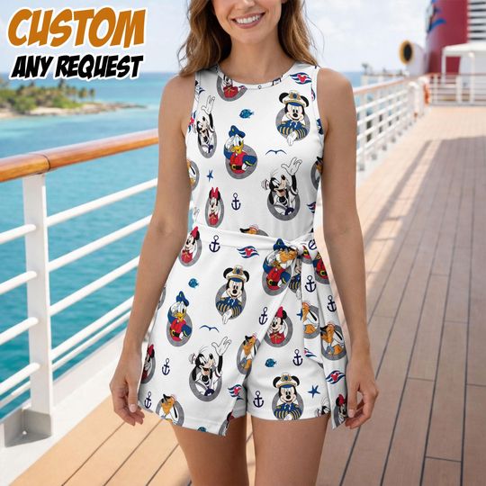 Discover Disney Cruise Tennis Dress Skirt, Mickey & Friends Cruise 2026 Women Dress, Disney Mickey Mouse Sport Dress