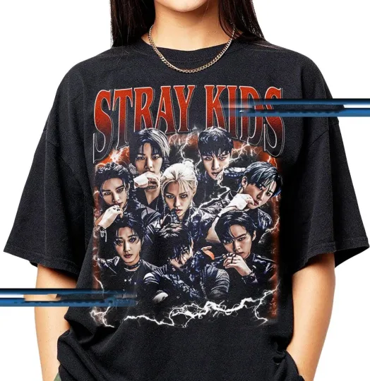 Stray Kids rock music tour short sleeve classic black classic shirt