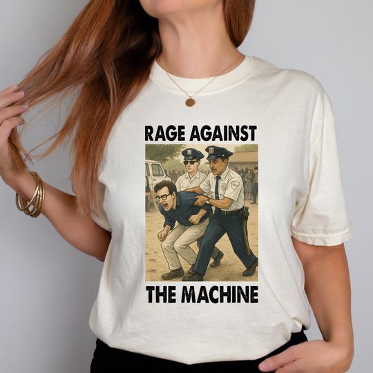 Discover Comfort Colors Bernie Sanders, Fight Oligarchy Tour Shirt,Arrest Photo, Rage Against, Resistance Tee, Political Activism Shirt