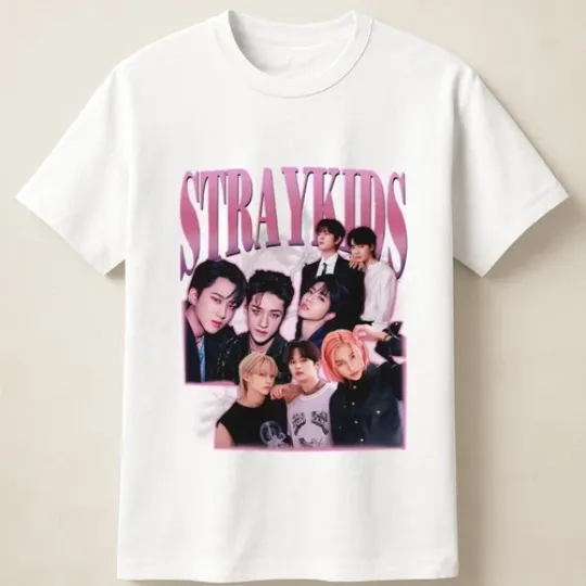 Discover Stray Kids Retro Kpop Band Poster Bold Vintage Graphic Unisex T Shirt