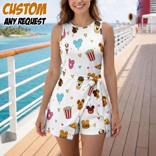 Discover Disney Snacks Vacation Tennis Dress Skirt, Disney Vacation Outfit, Cute Disney Park Food Dress, Girls Disney Trip Outfit