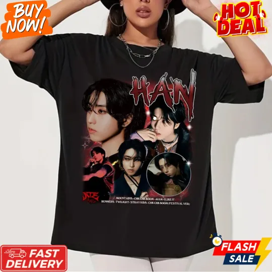 Discover Han Stray Kids Inspired DominATE Tour 2025 Fan Made Kpop Concert Unisex T-Shirt