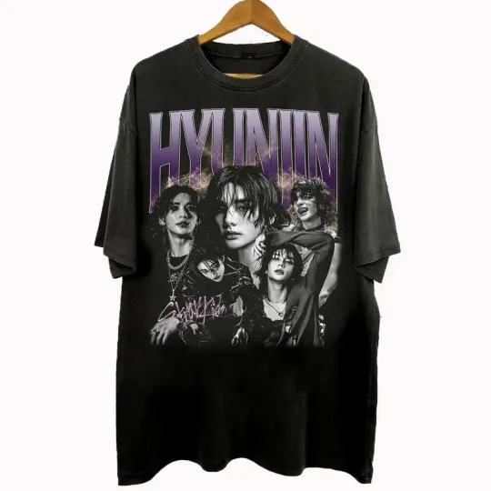 Discover Vintage 90s Bootleg Style Hyunjin Stray Kids T-Shirt, Hyunjin Stray Kids World