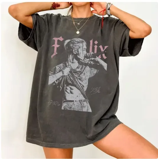 Discover Vintage Felix Stray Kids Shirt, Retro Kpop Tour Graphic Tee
