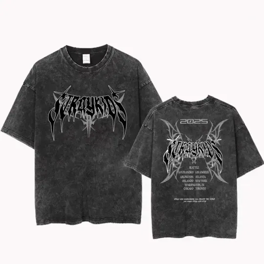 Discover Stray Kids dominATE World Tour US 2025 MINERAL Wash Tee T-Shirt Reprint S-3XL