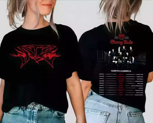 Discover Stray Kids dominATE World Tour US 2025 Tour T-Shirt,Stray Kids Hop Album T-Shirt