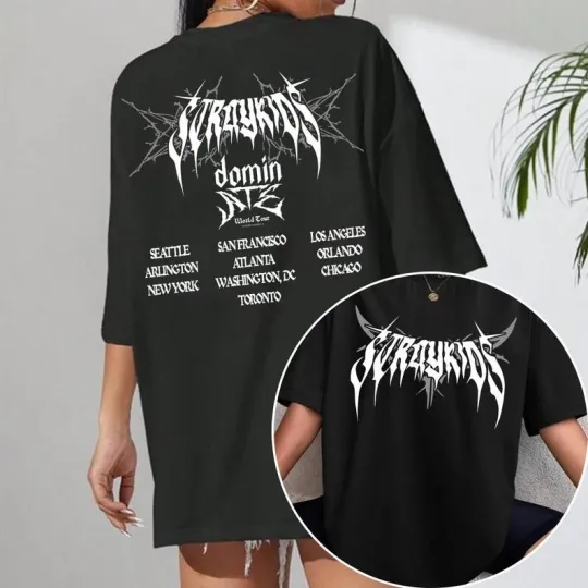 Discover Stray Kids dominATE World Tour US 2025 T-shirt, Stray Kids Hop Album Shirt