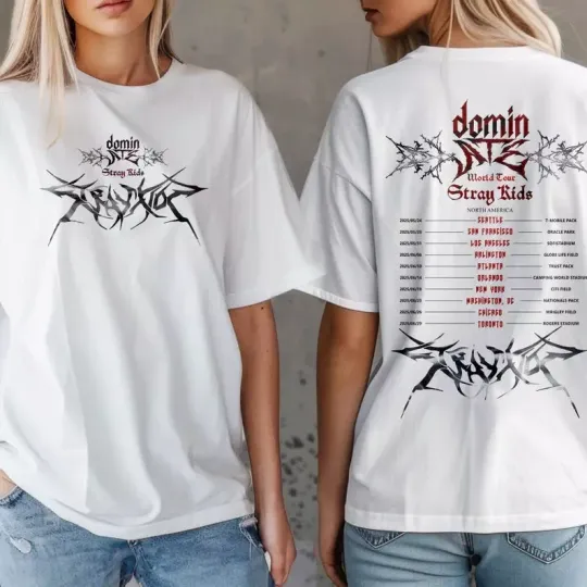 Discover Stray Kids DominATE World Tour US 2025 Double Sided T Shirt Full Size S-5XL