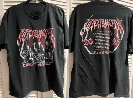 Discover Stray Kids DominATE World Tour 2025 short sleeve black 2 side shirt VK03636