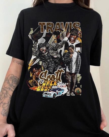 Discover Vintage Travis Rap Tee, Utopia Astroworld Streetwear