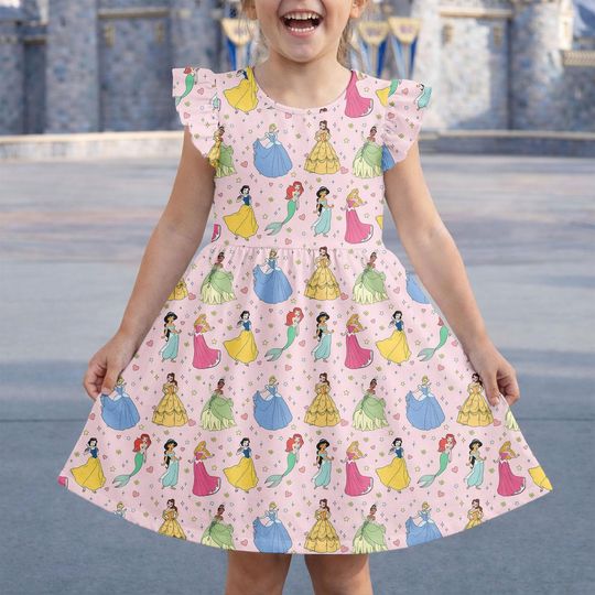 Discover Princess Ruffle Dress, Disney Princess Outfit Dress, Ariel Belle Jasmine Cinde Outfit, Cute Fairytale Dress, Disneybound Dress
