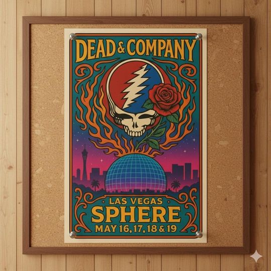 Grateful Dead Vegas Sphere Print Fan Made Poster Satin Print