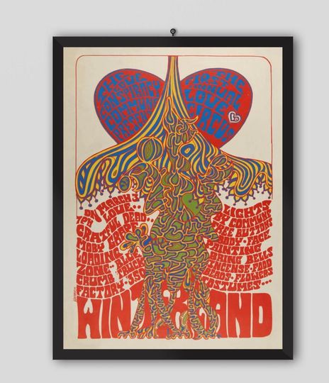 Grateful Dead 1967 Winterland Vintage Concert Poster, Jerry Garcia, Bob Weir, Music Poster, Vintage Poster, Concert Poster