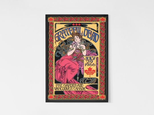 Grateful Dead 1966 Canada Vintage Concert Poster, Music Poster, Vintage Poster, Concert Poster