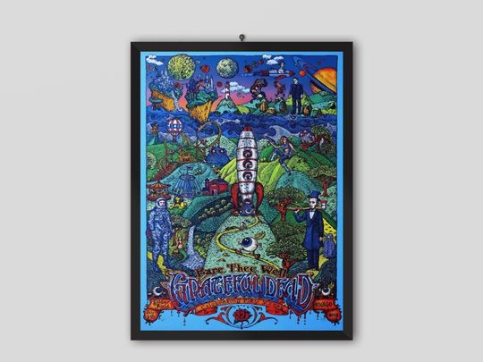 Grateful Dead 2015 Chicago Silkscreen Vintage Concert Poster Jerry Garcia Bob Weir Music Poster