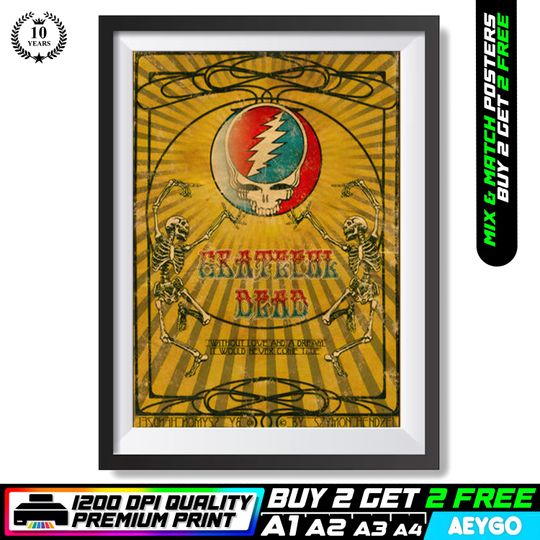 Grateful Dead Music Concert Live Gig Wall Art Poster Print